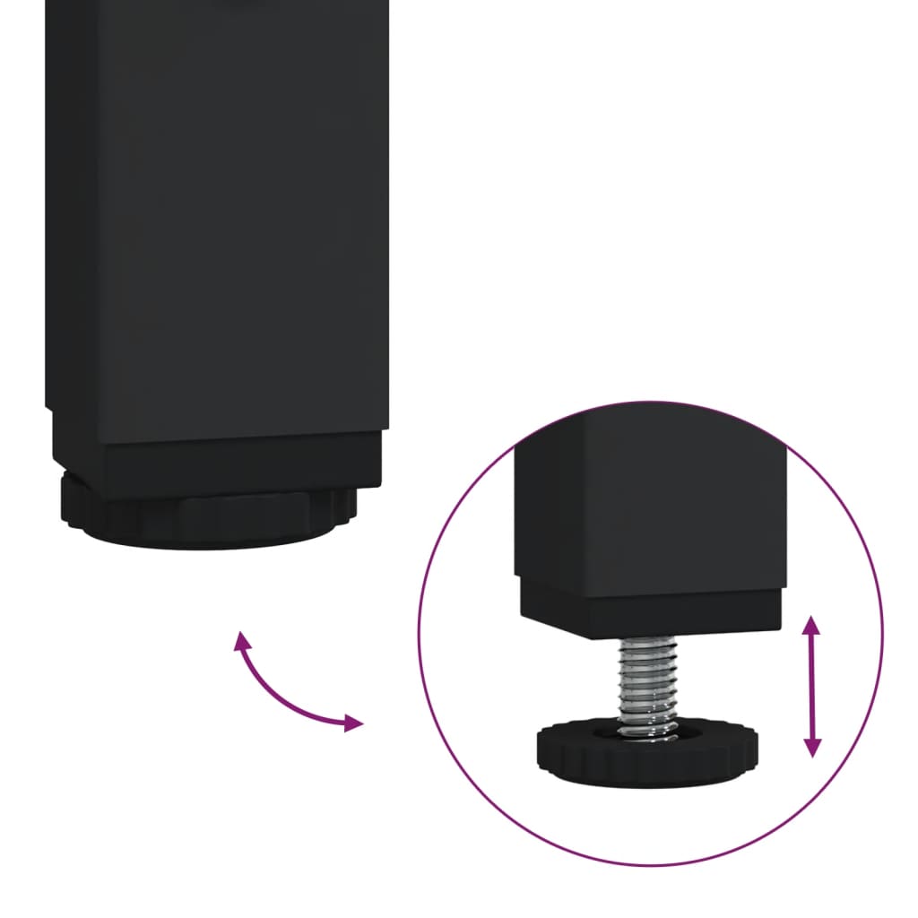 Tables basses avec dessus en verre noir 2 pcs 50x50x45 cm acier - XIOS