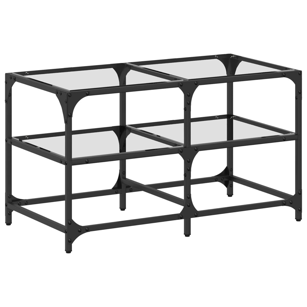 Table basse avec dessus en verre transparent 78,5x40x45cm acier - XIOS