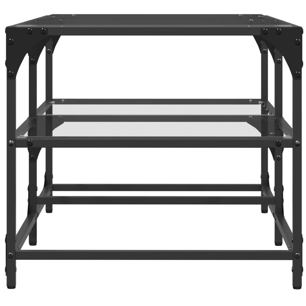 Table basse avec dessus en verre transparent 98,5x50x45cm acier - XIOS