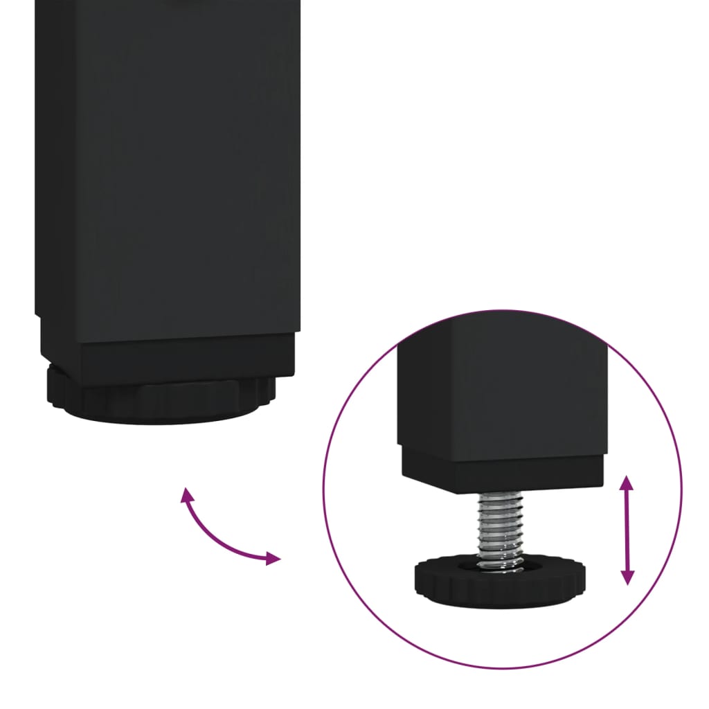 Table basse avec dessus en verre noir 98,5x50x45 cm acier - XIOS