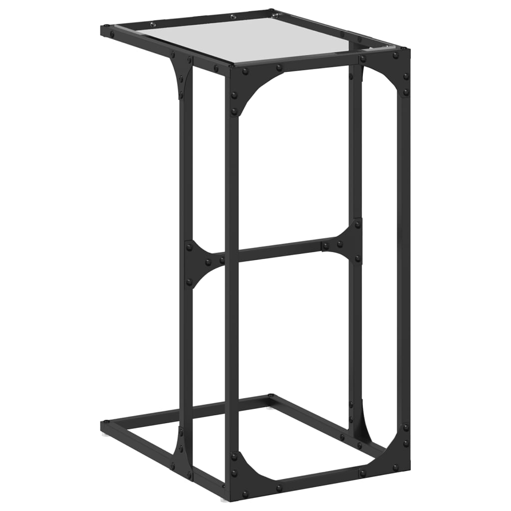 Table d'appoint avec verre transparent 40x30x61,5 cm acier - XIOS