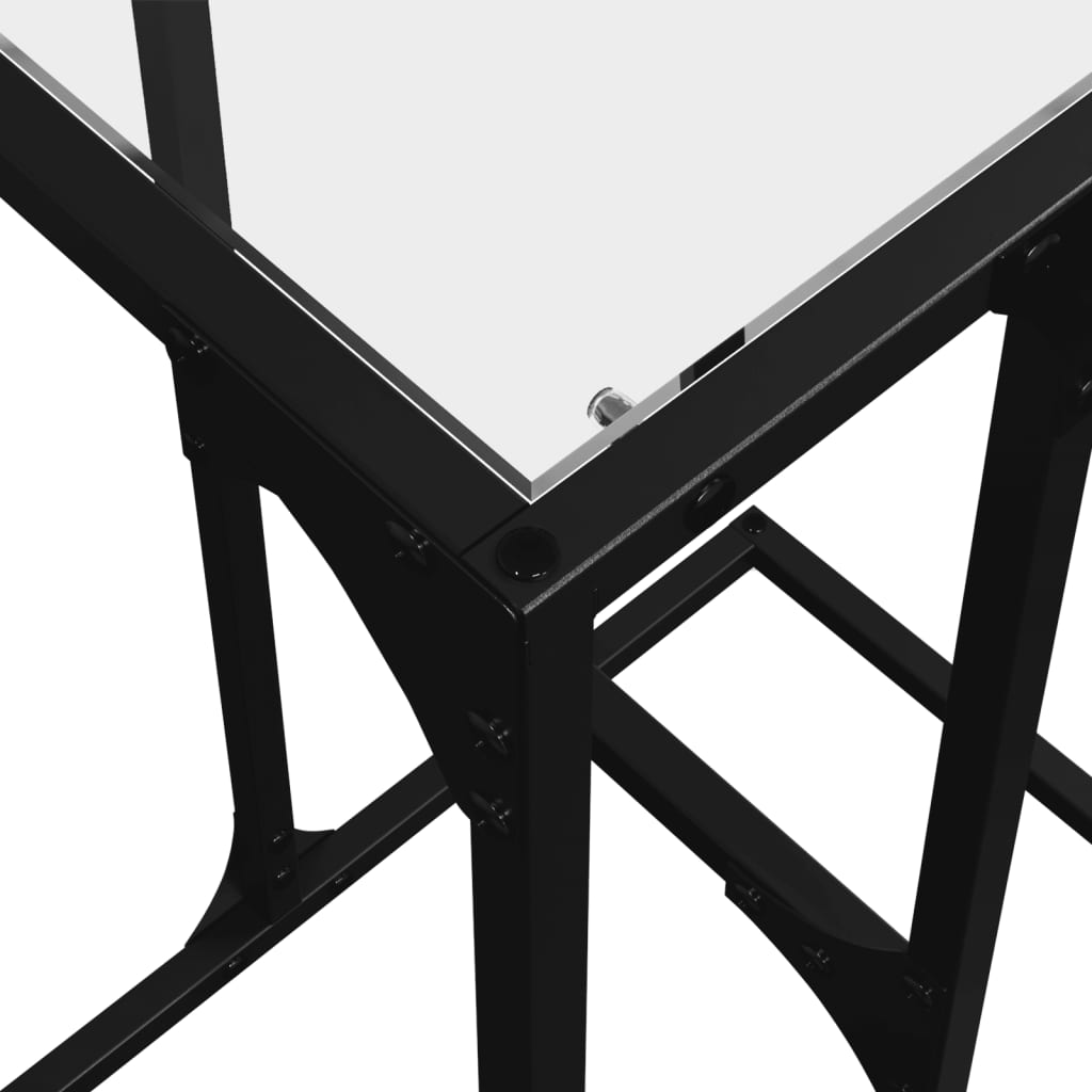 Table d'appoint avec verre transparent 40x30x61,5 cm acier - XIOS