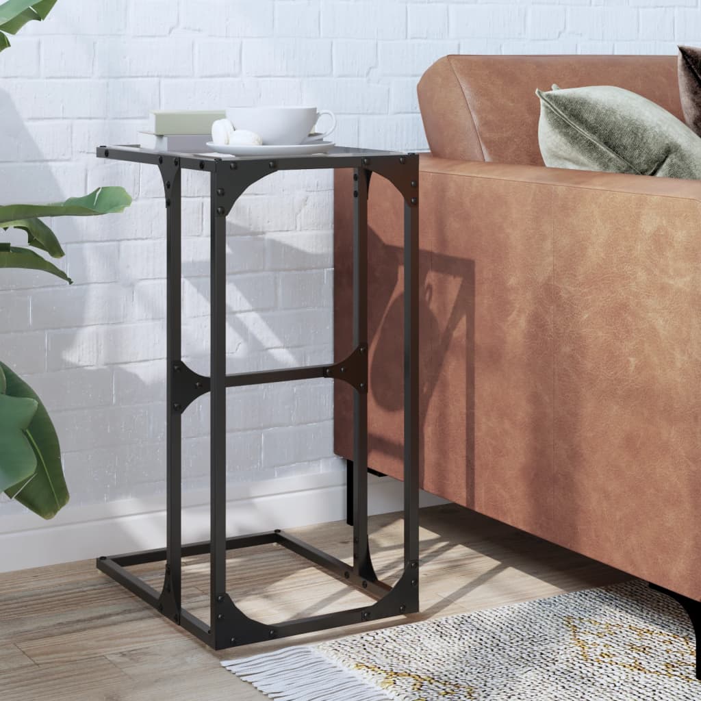 Table d'appoint avec verre transparent 40x30x61,5 cm acier - XIOS