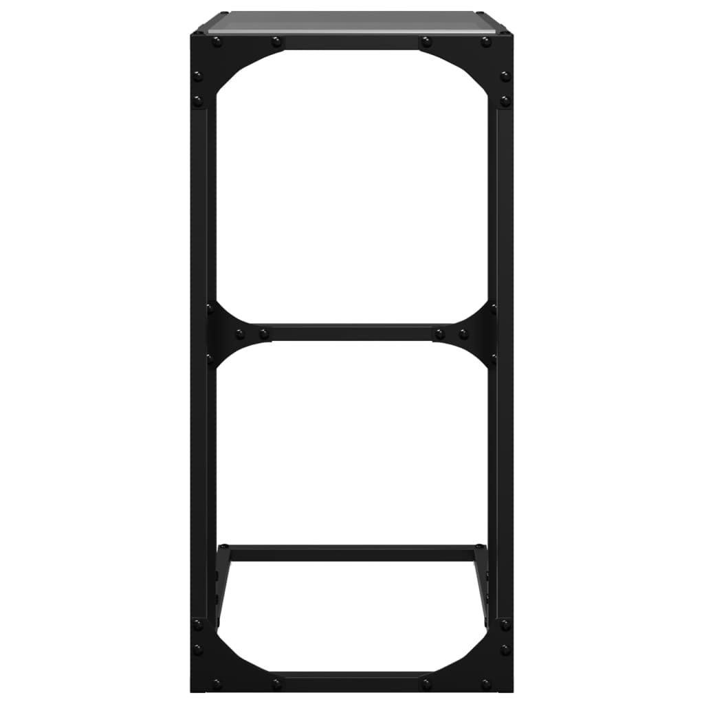 Table d'appoint avec verre noir 40x30x61,5 cm acier - XIOS