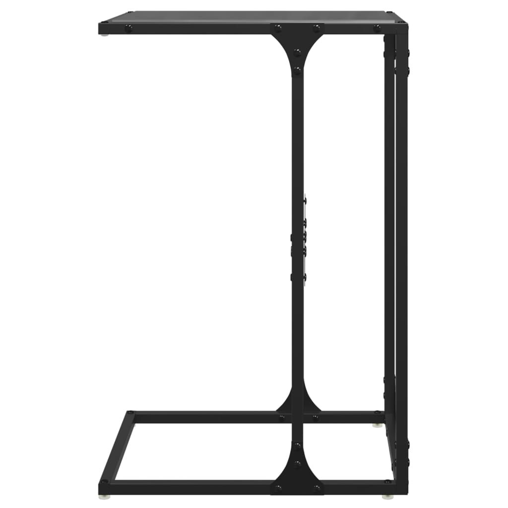 Table d'appoint avec verre noir 40x30x61,5 cm acier - XIOS