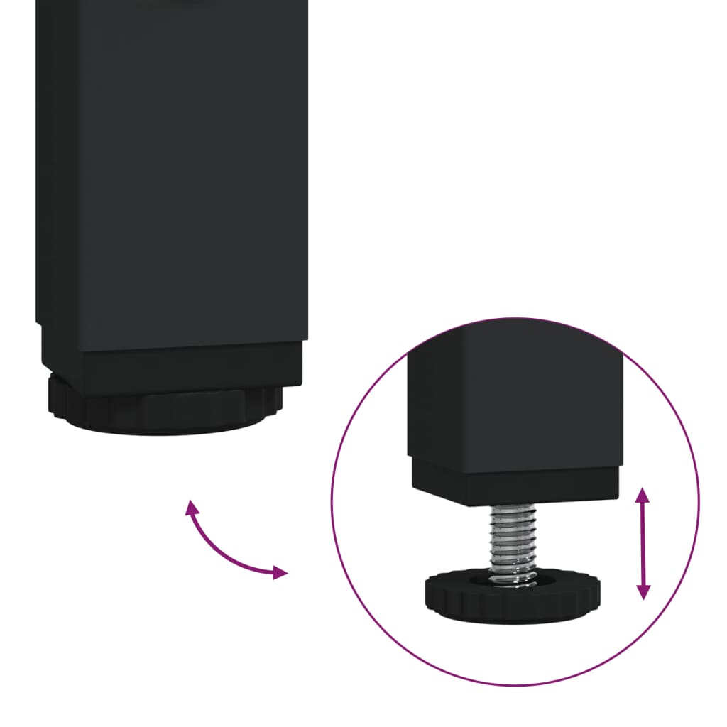 Table d'appoint avec verre noir 40x30x61,5 cm acier - XIOS