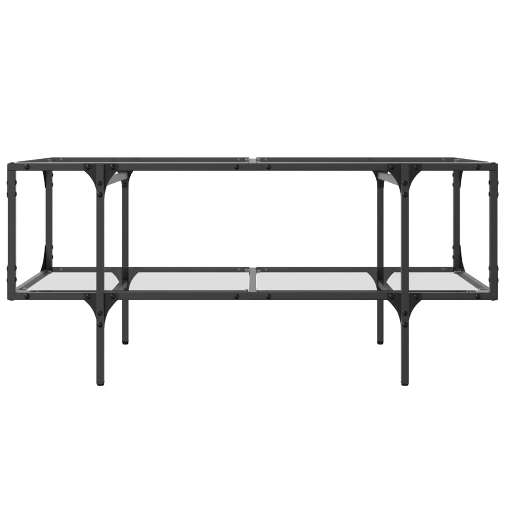 Table basse avec dessus en verre transparent 98,5x50x45cm acier - XIOS