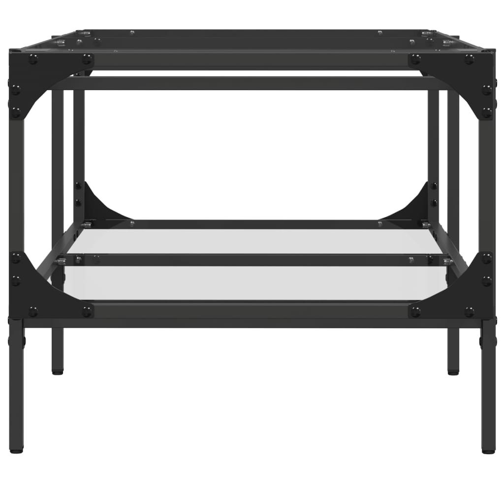 Table basse avec dessus en verre transparent 98,5x50x45cm acier - XIOS