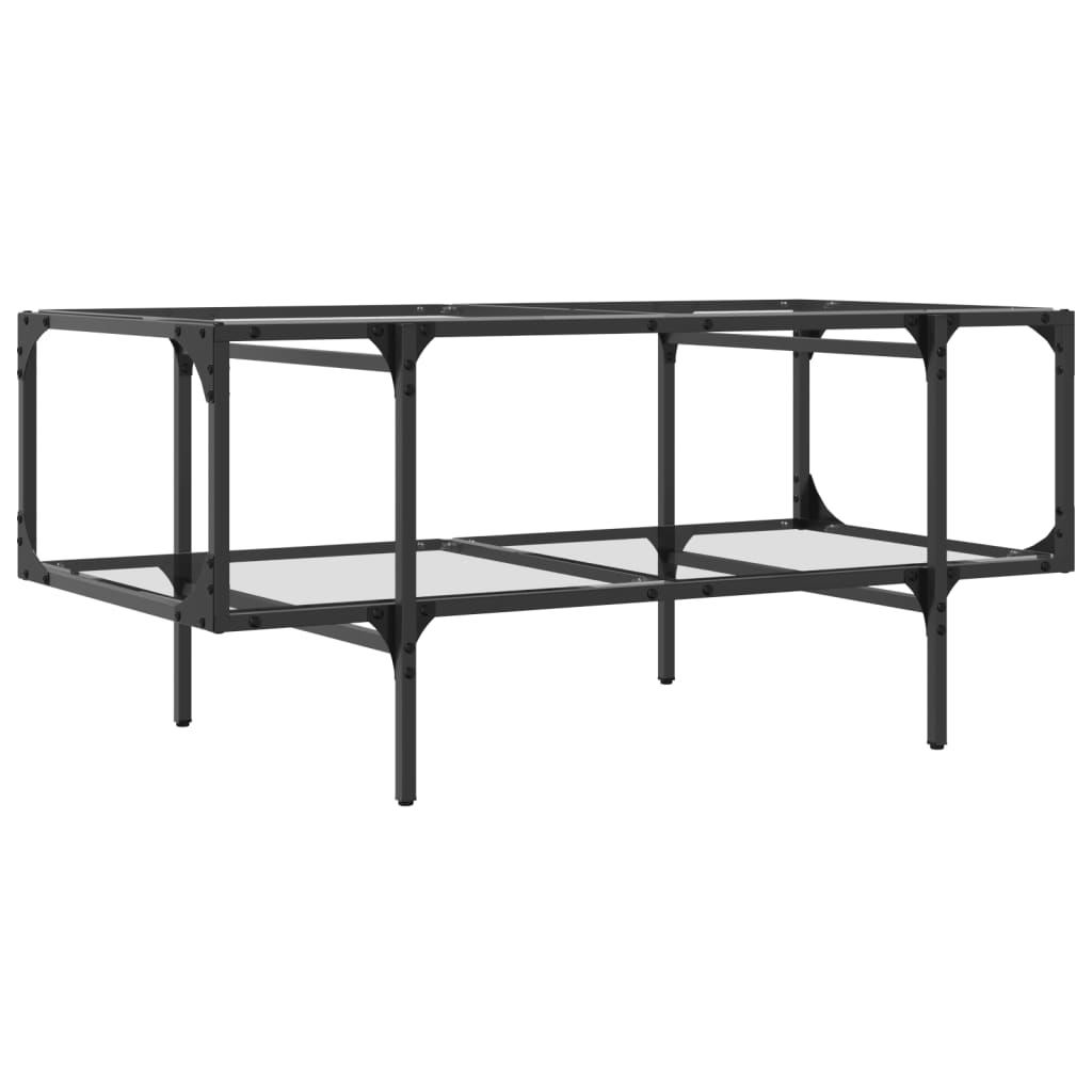 Table basse avec dessus en verre transparent 98,5x50x45cm acier - XIOS