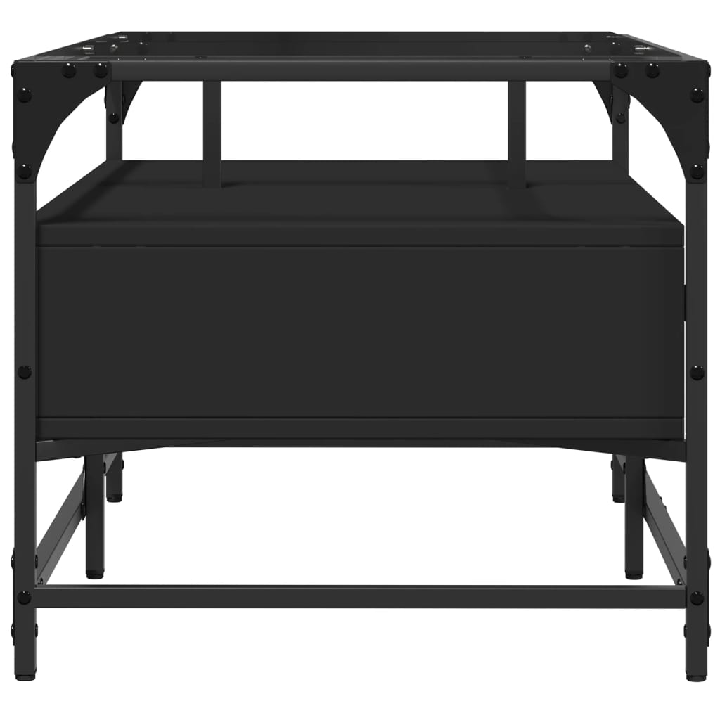Table basse avec dessus en verre noir 98,5x50x45 cm acier - XIOS