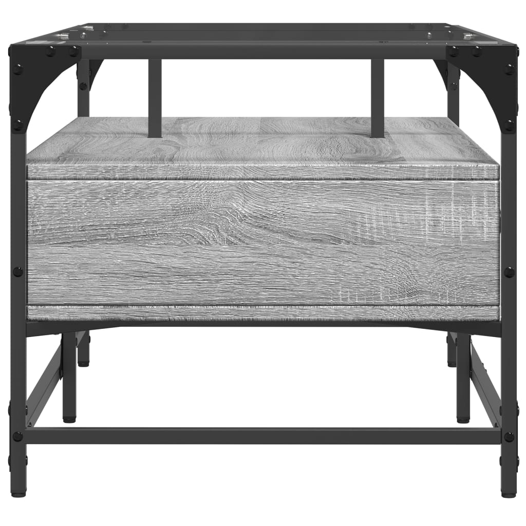 Table basse avec dessus en verre sonoma gris 98,5x50x45cm acier - XIOS