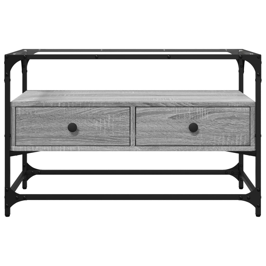 Meuble TV avec dessus en verre sonoma gris bois d'ingénierie - XIOS