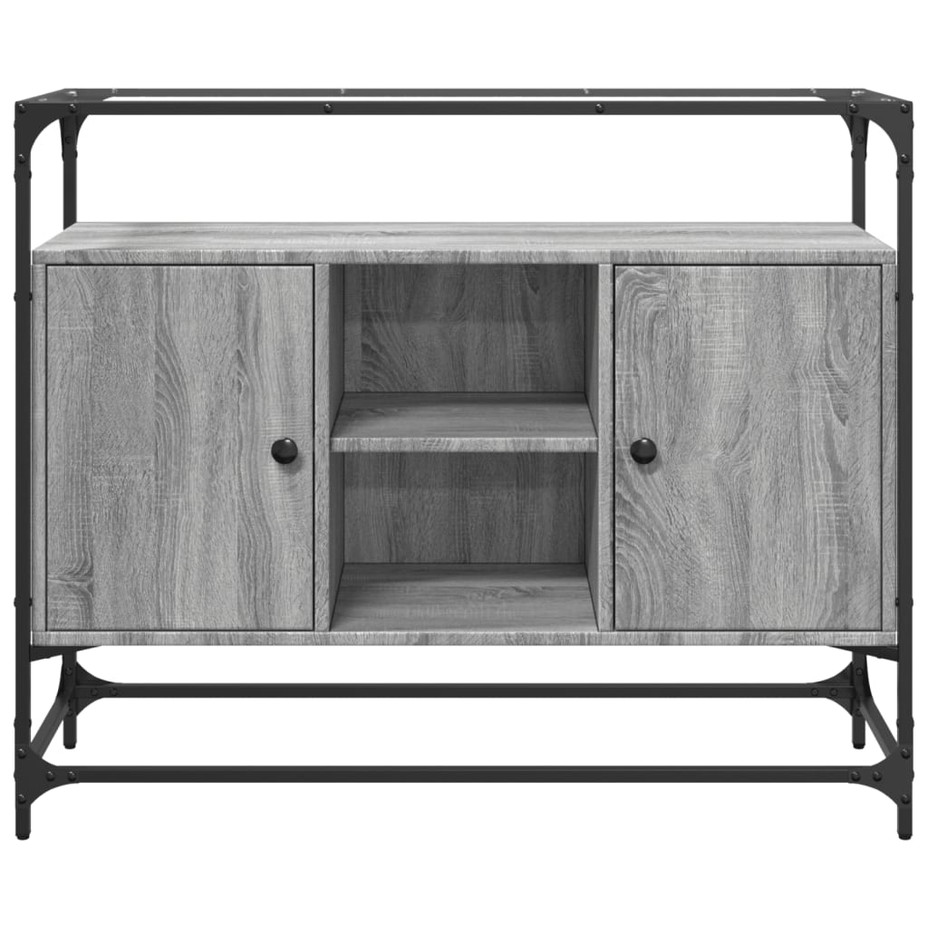 Buffet avec dessus en verre sonoma gris bois d'ingénierie - XIOS