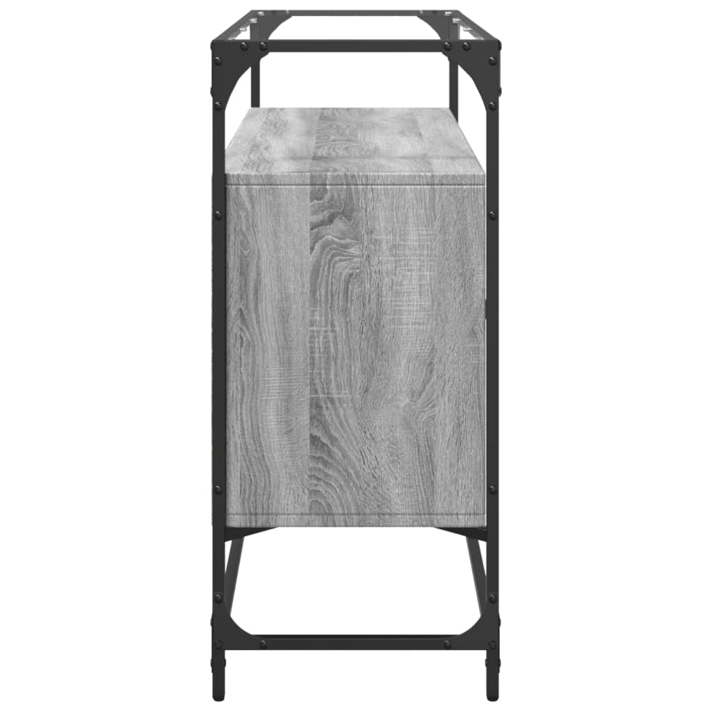 Buffet avec dessus en verre sonoma gris bois d'ingénierie - XIOS