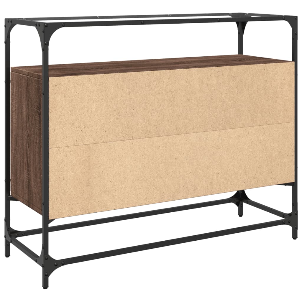 Buffet avec dessus en verre chêne marron bois d'ingénierie - XIOS