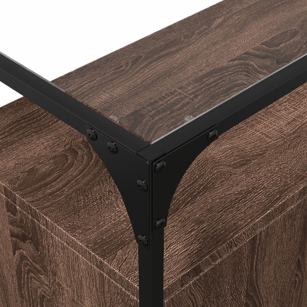 Buffet avec dessus en verre chêne marron bois d'ingénierie - XIOS