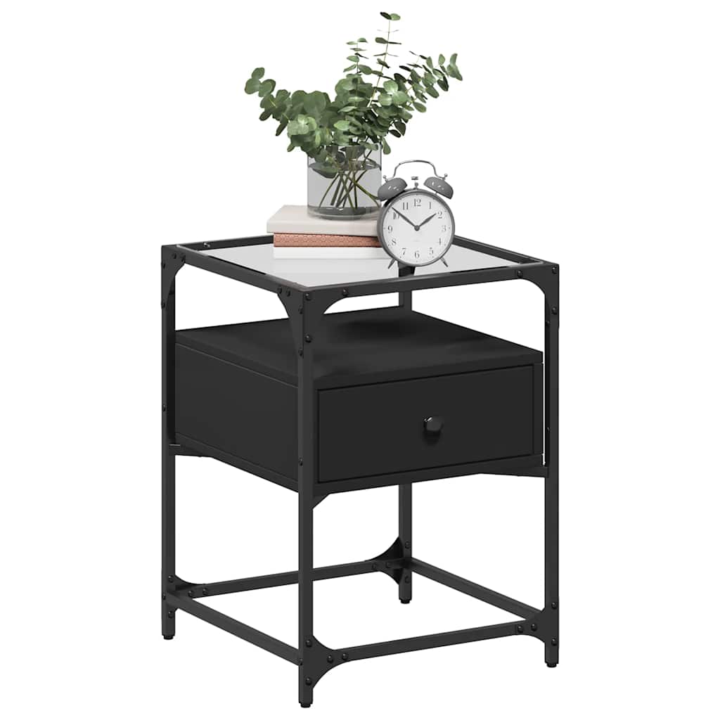 Tables de chevet 2 pcs noir 40x40x55 cm bois d’ingénierie - XIOS