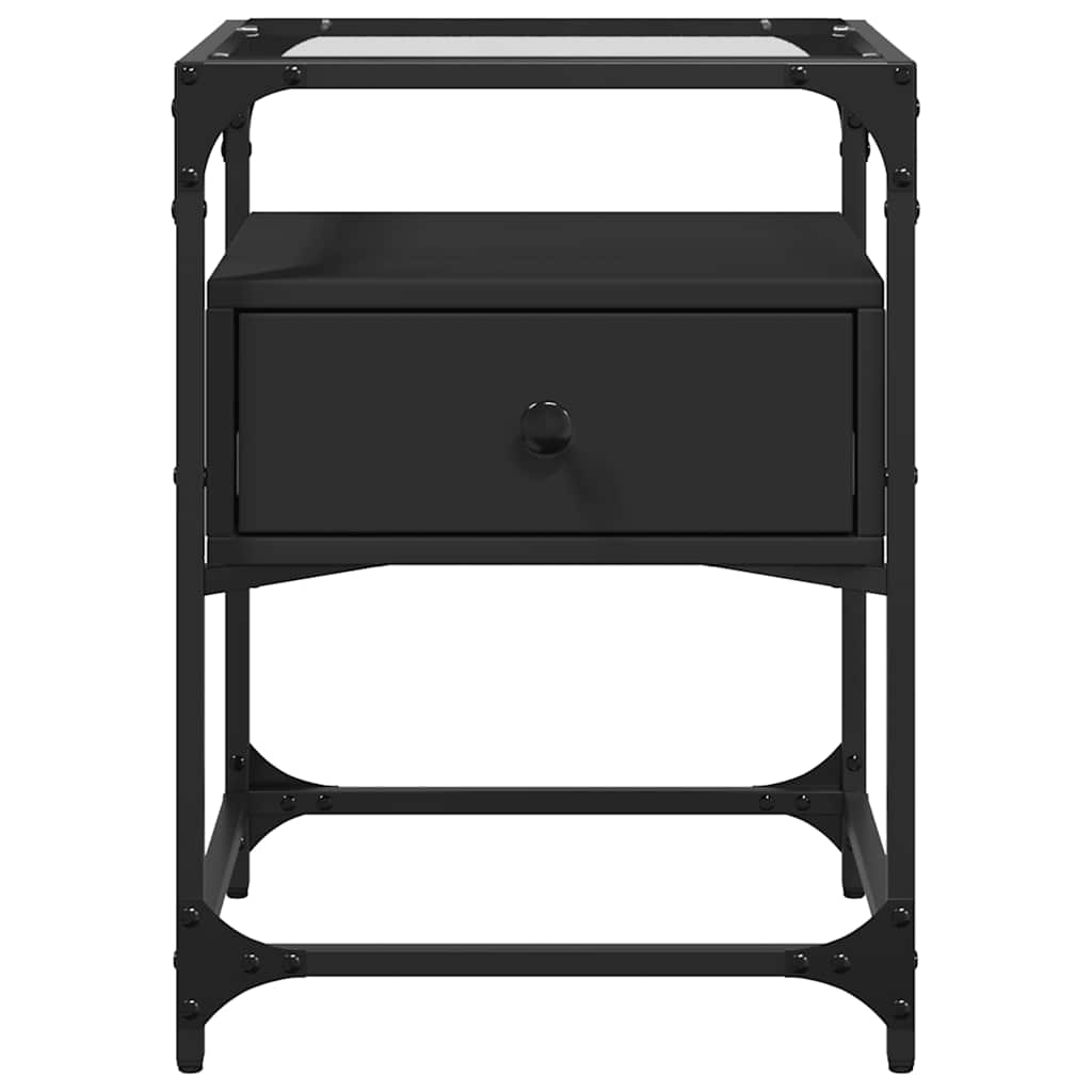 Tables de chevet 2 pcs noir 40x40x55 cm bois d’ingénierie - XIOS