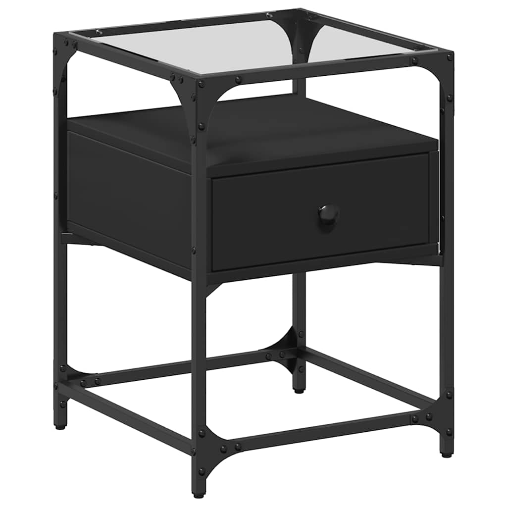 Tables de chevet 2 pcs noir 40x40x55 cm bois d’ingénierie - XIOS