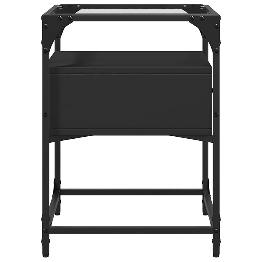 Tables de chevet 2 pcs noir 40x40x55 cm bois d’ingénierie - XIOS