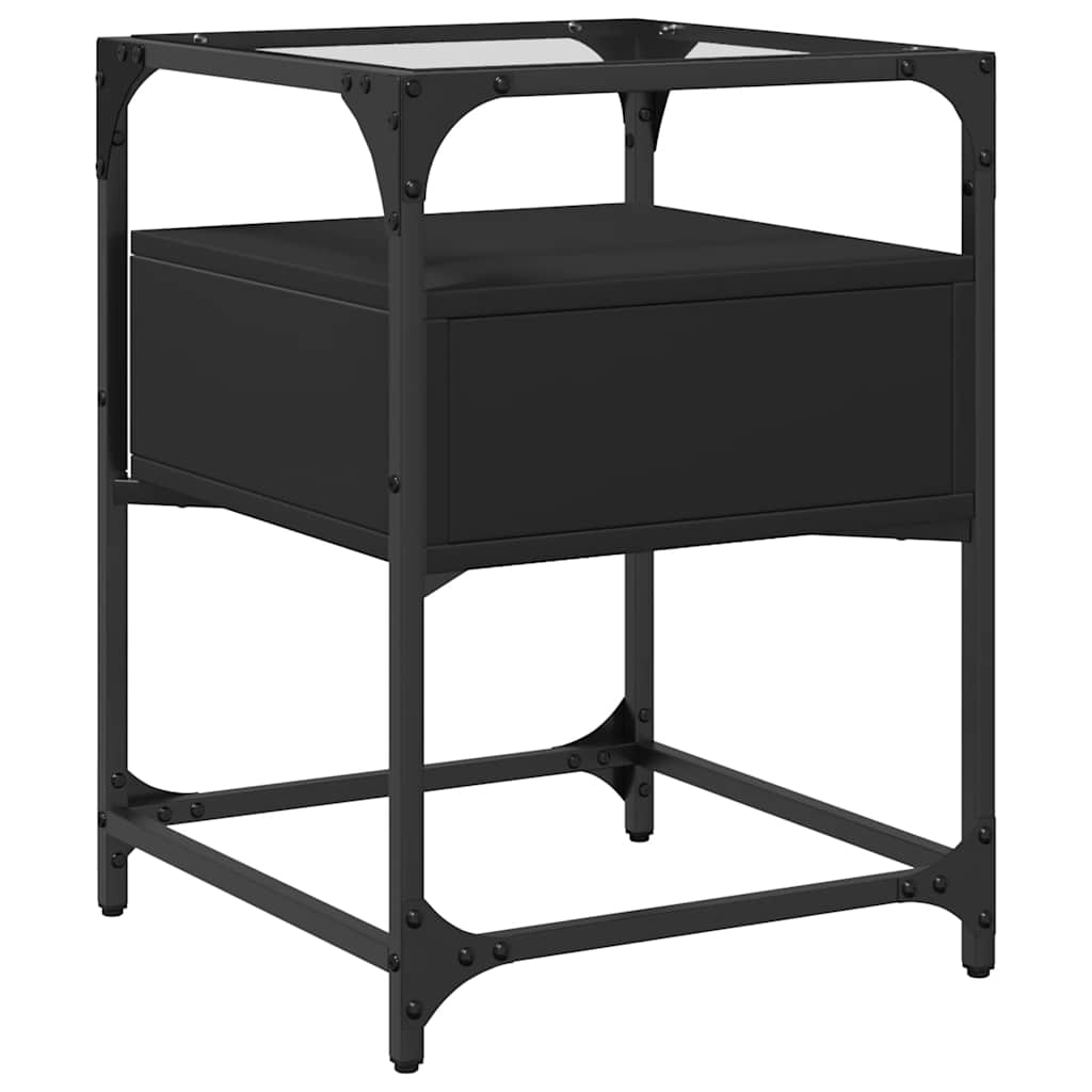 Tables de chevet 2 pcs noir 40x40x55 cm bois d’ingénierie - XIOS