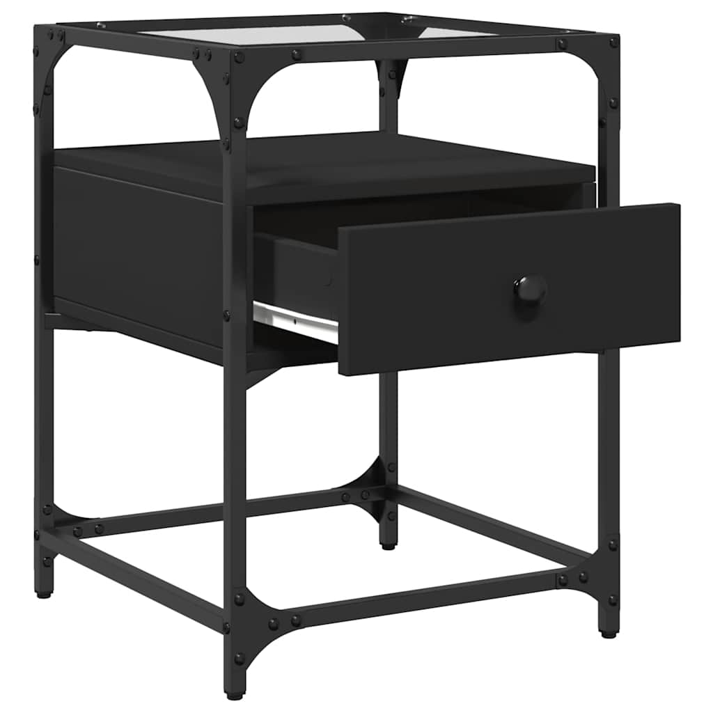 Tables de chevet 2 pcs noir 40x40x55 cm bois d’ingénierie - XIOS