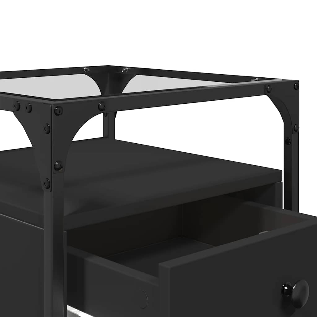 Tables de chevet 2 pcs noir 40x40x55 cm bois d’ingénierie - XIOS