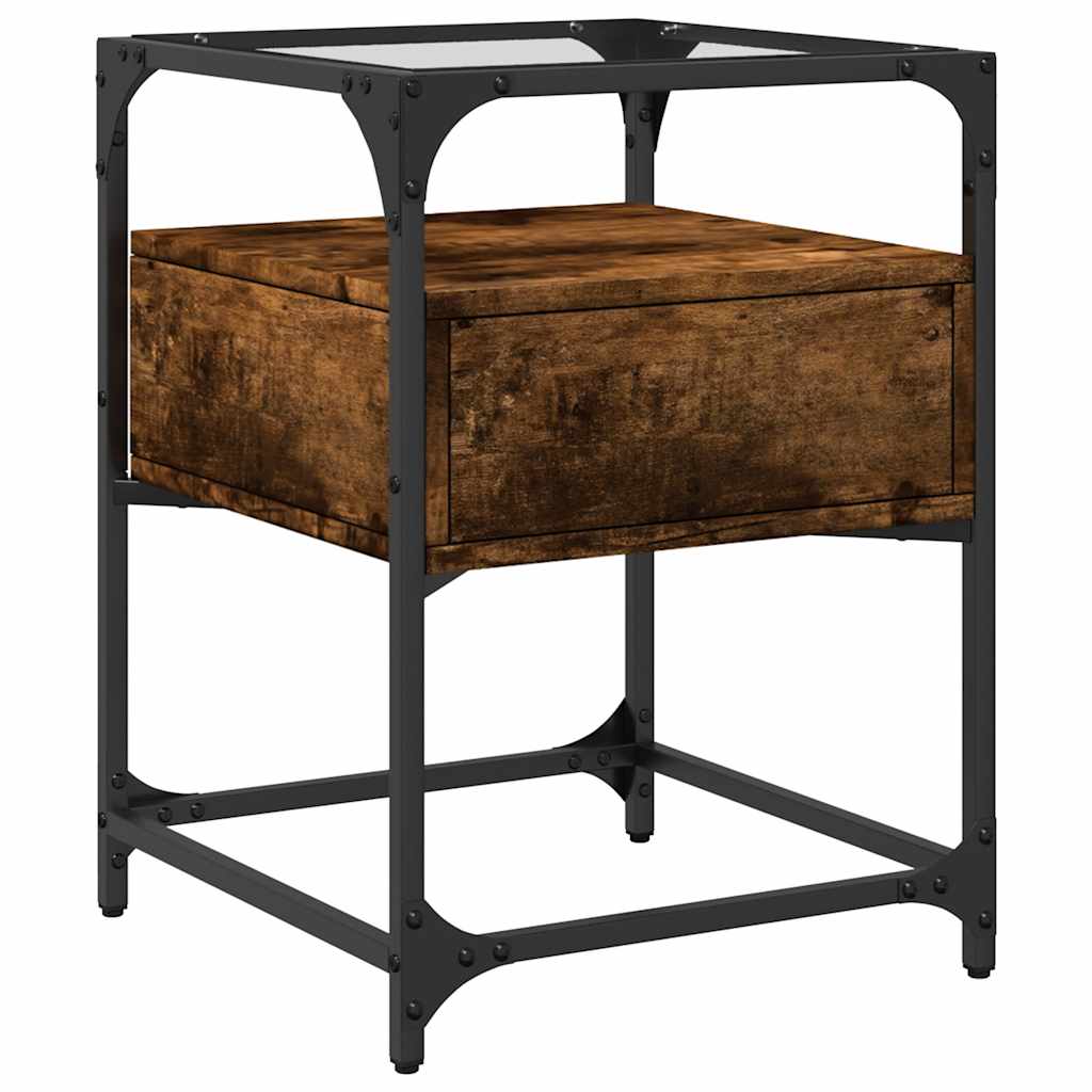 Tables de chevet 2 pcs chêne fumé 40x40x55 cm bois d'ingénierie - XIOS