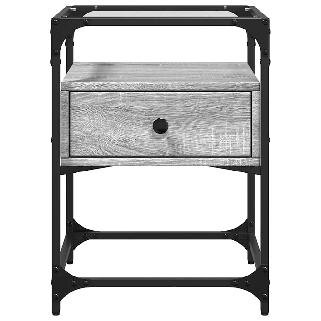 Table de chevet sonoma gris 40x40x55 cm bois d’ingénierie