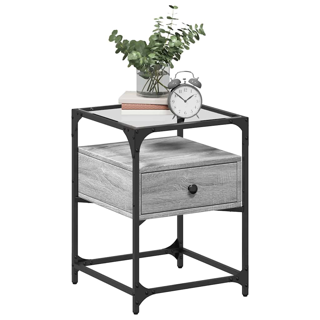 Tables de chevet 2 pcs sonoma gris 40x40x55 cm bois ingénierie - XIOS
