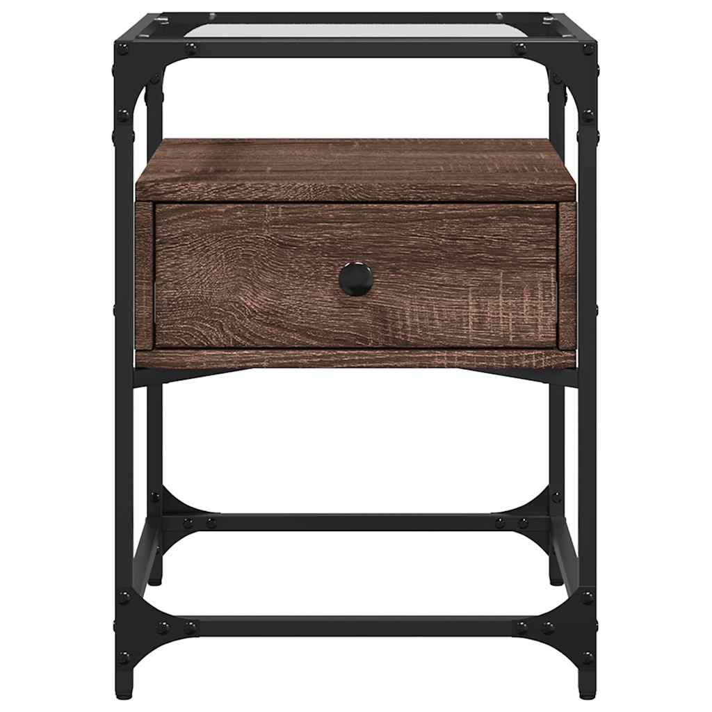 Tables de chevet 2pcs chêne marron 40x40x55cm bois d'ingénierie - XIOS