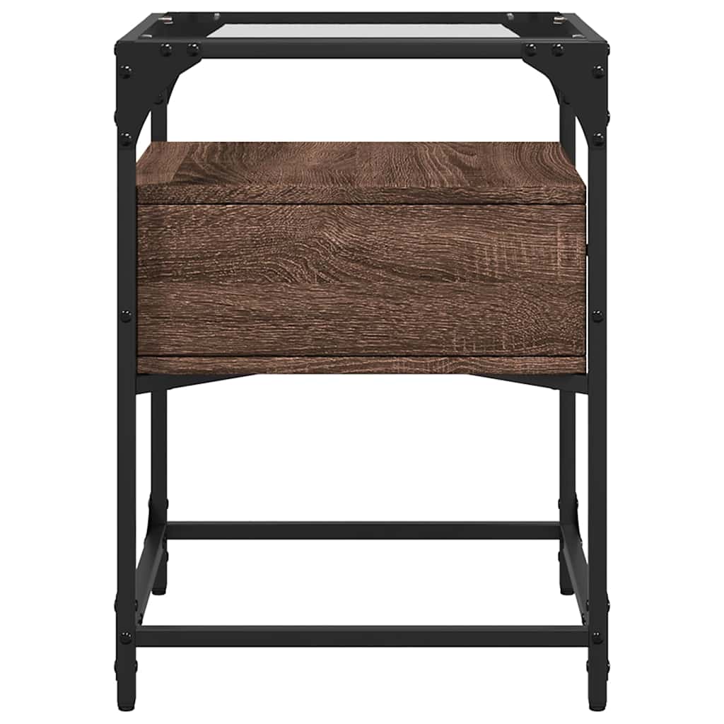 Tables de chevet 2pcs chêne marron 40x40x55cm bois d'ingénierie - XIOS