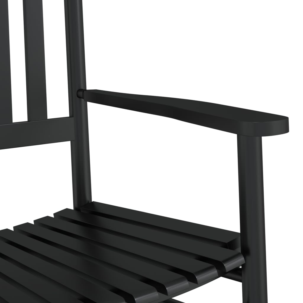Chaise à bascule avec table pliable noir bois massif peuplier - XIOS