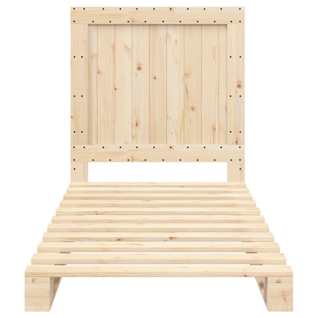 Cadre de lit sans matelas avec tête de lit 90x200cm bois massif - XIOS