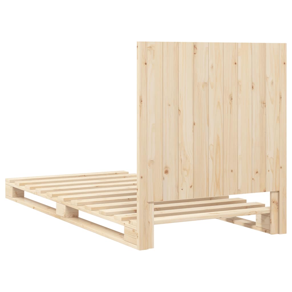 Cadre de lit sans matelas avec tête de lit 90x200cm bois massif - XIOS
