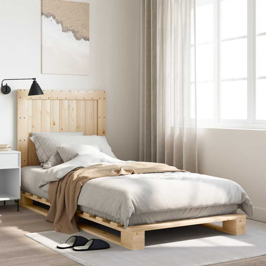 Cadre de lit sans matelas avec tête de lit 90x200cm bois massif - XIOS