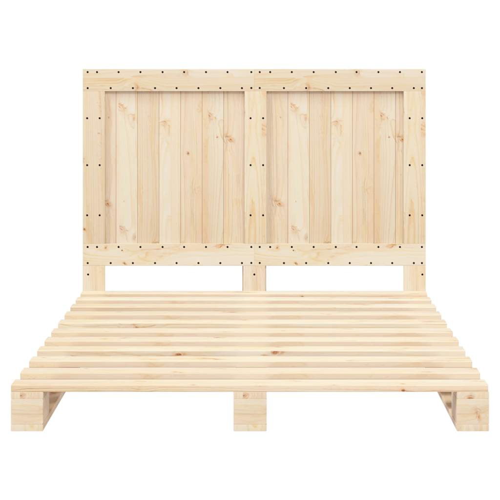 Cadre de lit sans matelas avec tête de lit bois massif - XIOS