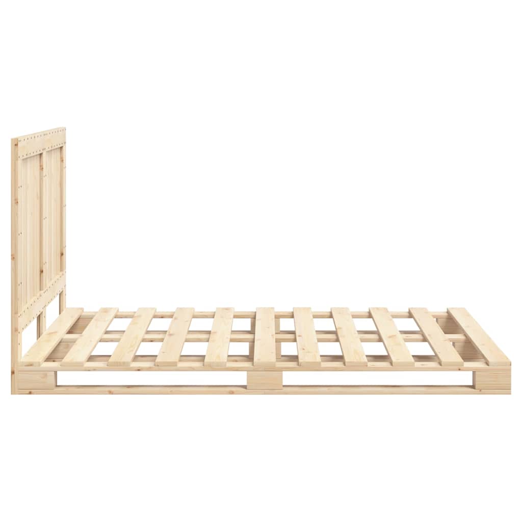 Cadre de lit sans matelas avec tête de lit bois massif - XIOS