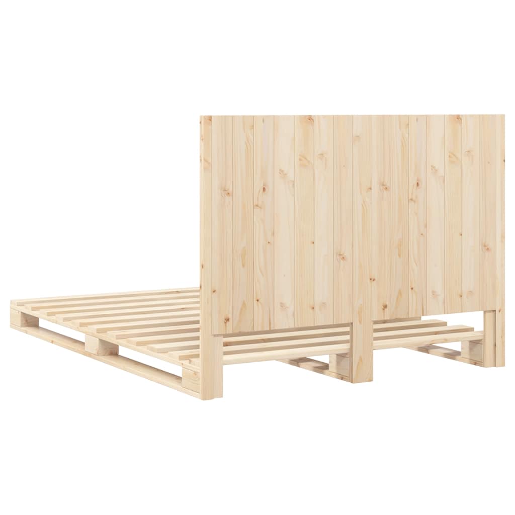 Cadre de lit sans matelas avec tête de lit bois massif - XIOS