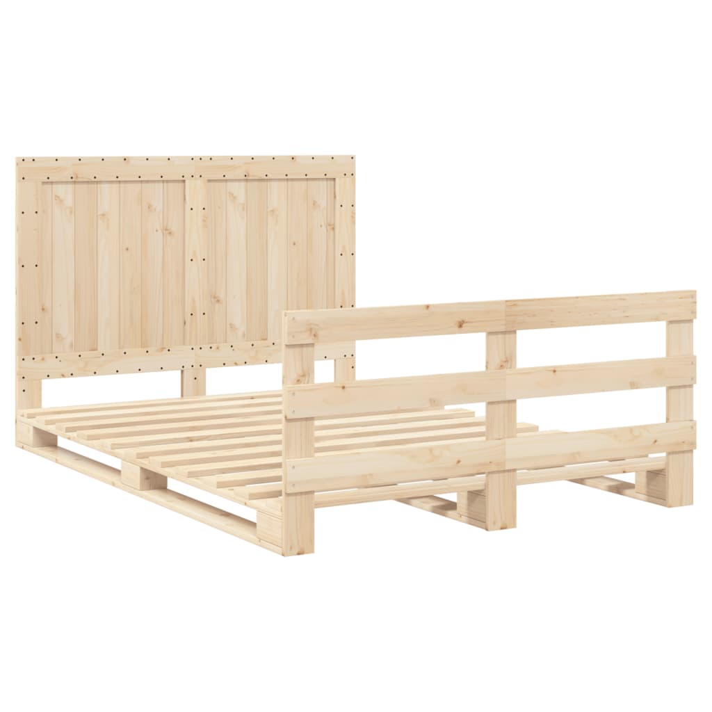 Cadre de lit sans matelas avec tête de lit bois massif - XIOS