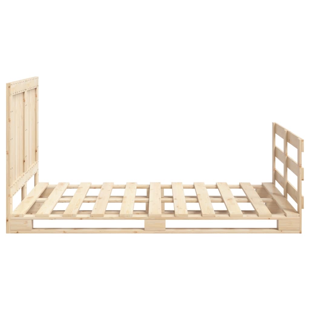 Cadre de lit sans matelas avec tête de lit bois massif - XIOS