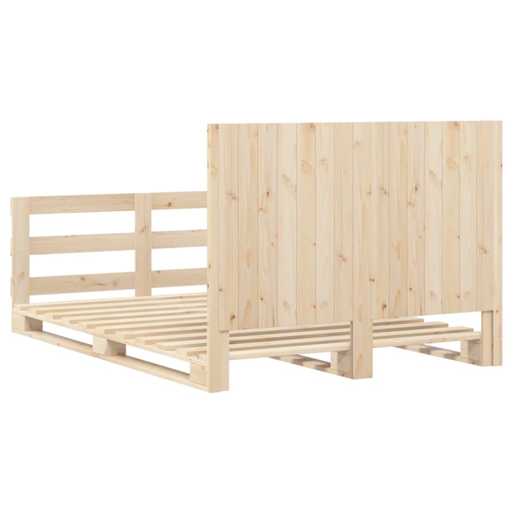 Cadre de lit sans matelas avec tête de lit bois massif - XIOS