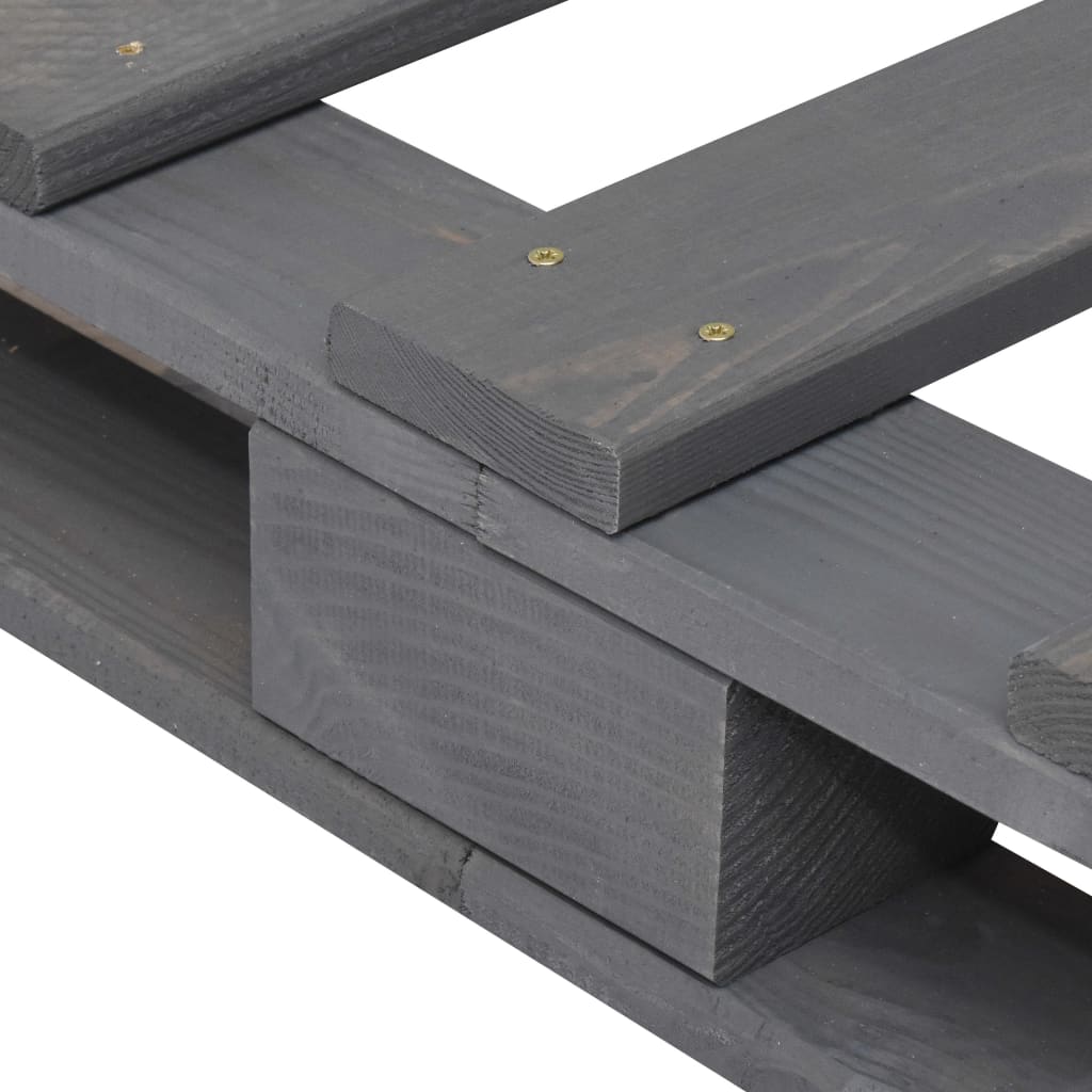 Cadre de lit sans matelas gris 90x200 cm bois de pin massif - XIOS