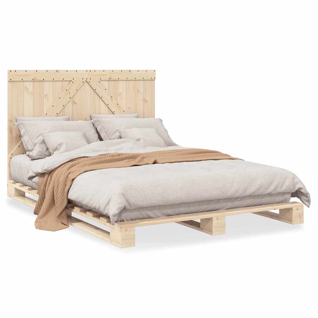 Cadre de lit sans matelas avec tête de lit bois massif - XIOS