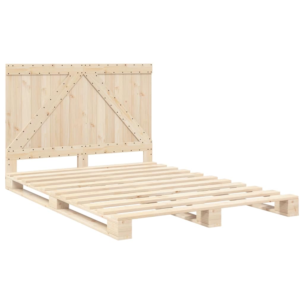 Cadre de lit sans matelas avec tête de lit bois massif - XIOS
