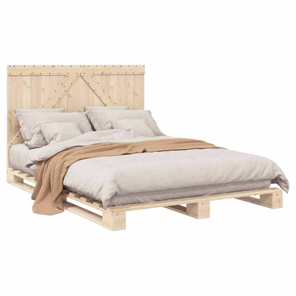Cadre de lit sans matelas avec tête de lit bois massif - XIOS