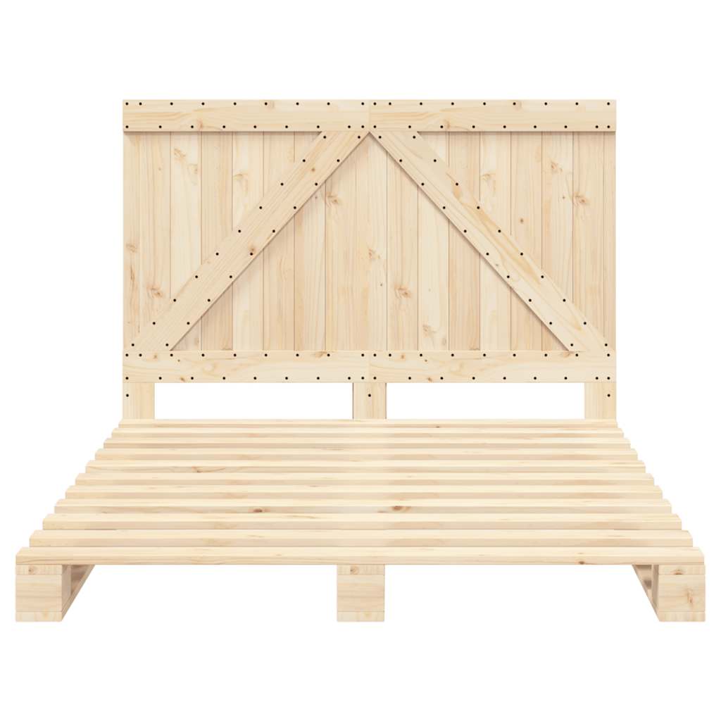 Cadre de lit sans matelas avec tête de lit bois massif - XIOS