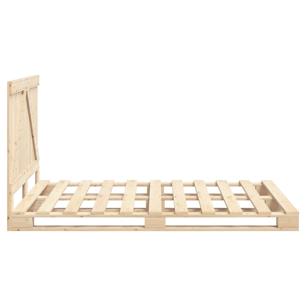 Cadre de lit sans matelas avec tête de lit bois massif - XIOS