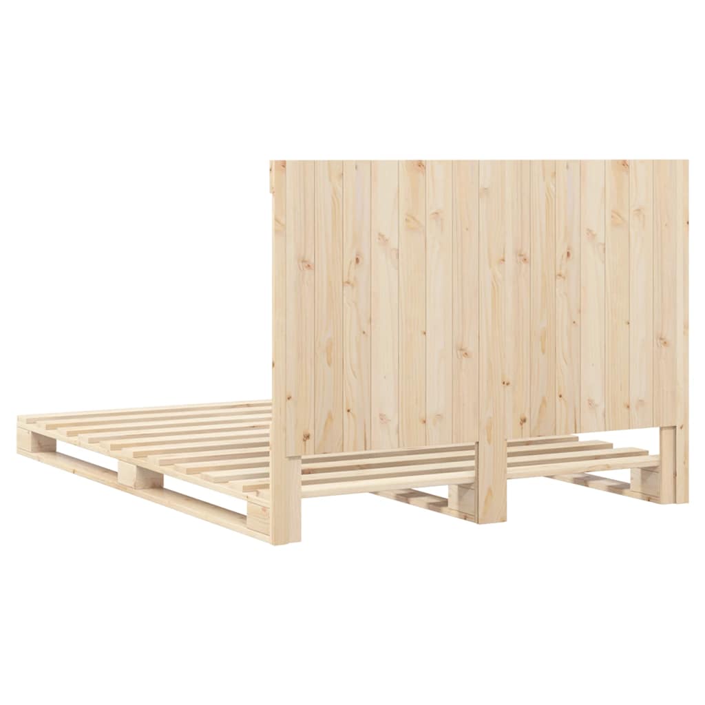 Cadre de lit sans matelas avec tête de lit bois massif - XIOS