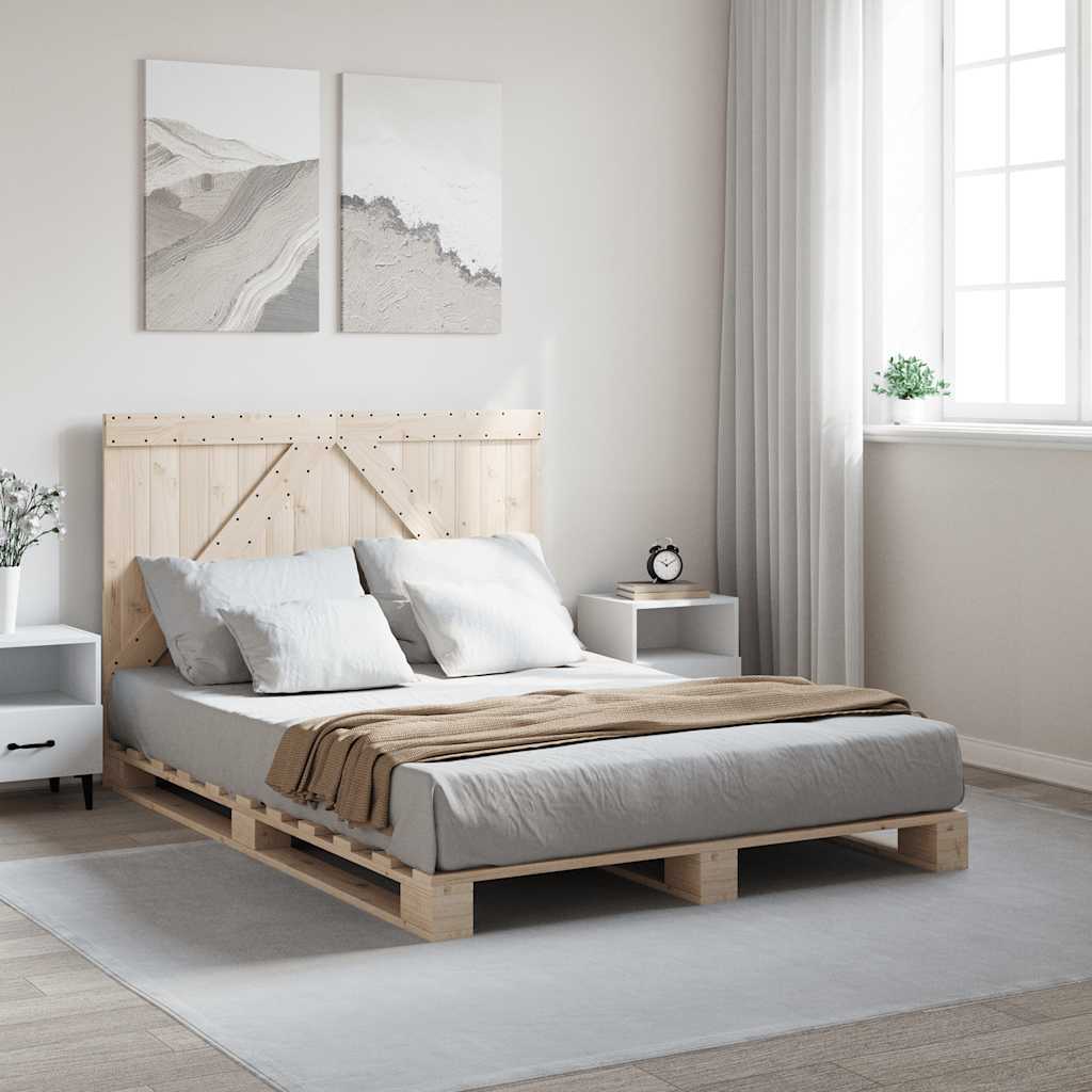 Cadre de lit sans matelas avec tête de lit bois massif - XIOS